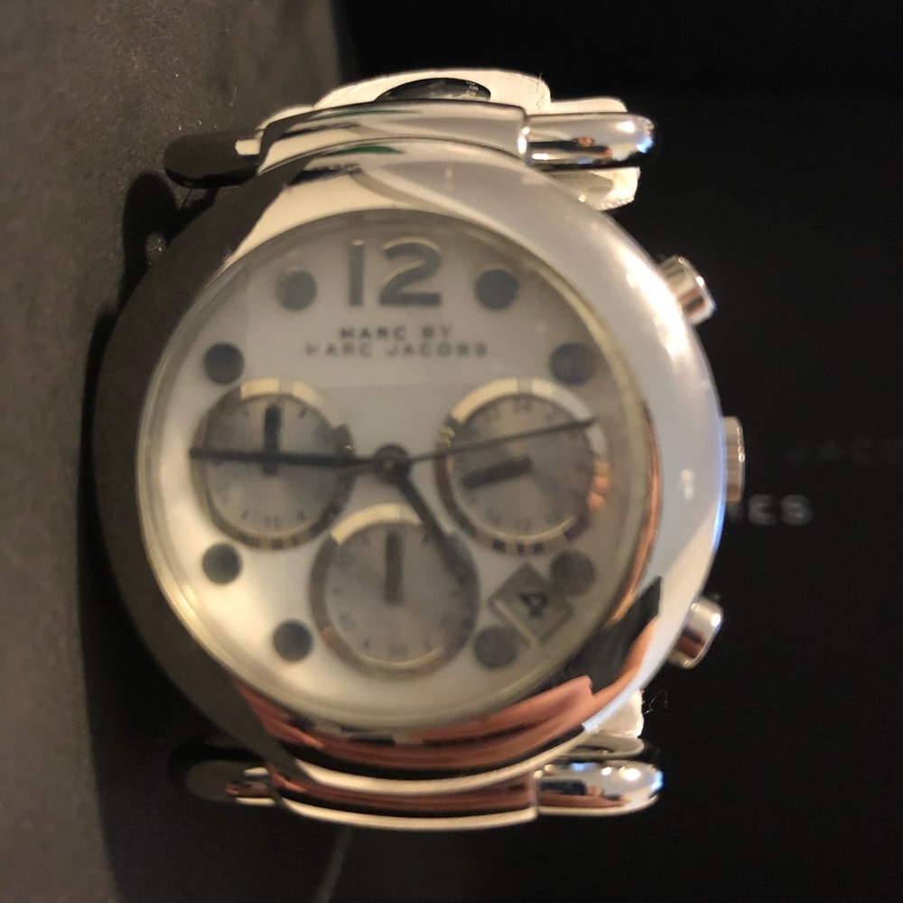 MARC by Marc Jacobs watch with white leather band